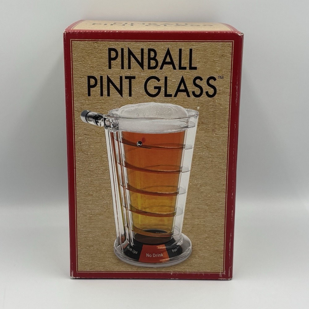 Pinball Pint Glass Beer Drinking Game Novelty Barware Gift New (plastic)